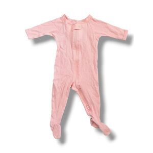 LAKE pajamas Baby Sleeper Pink Pointelle Zipper Footie Size 0-3M